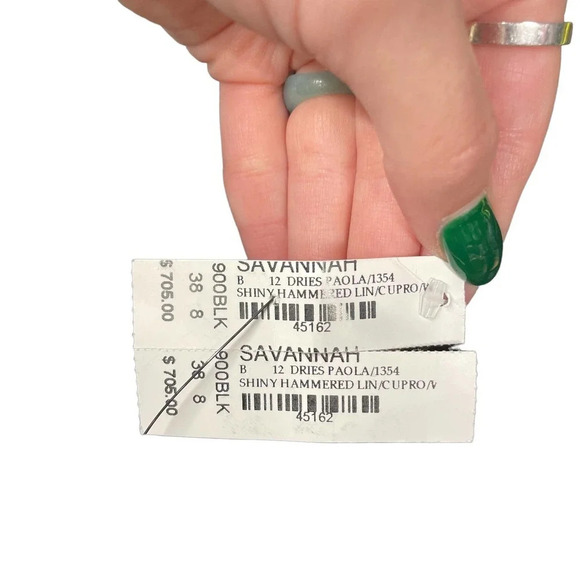 Dries‎ Van Noten Paola Shiny Hammered Pants Black Size 38 / US 6 - Picture 8 of 8